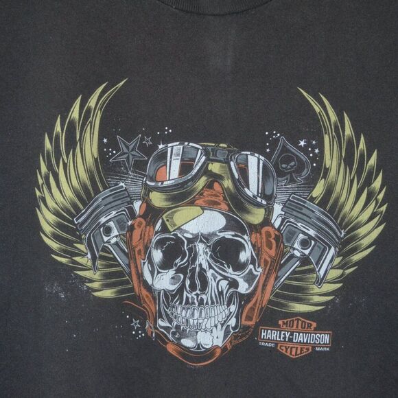Harley Davidson Great Falls Montana Skull Graphic Tee T-shirt - Picture 5 of 9